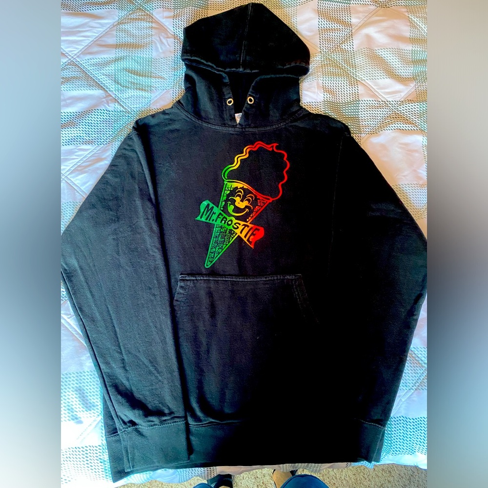 Mr. Frosty Black Hoodie size Large